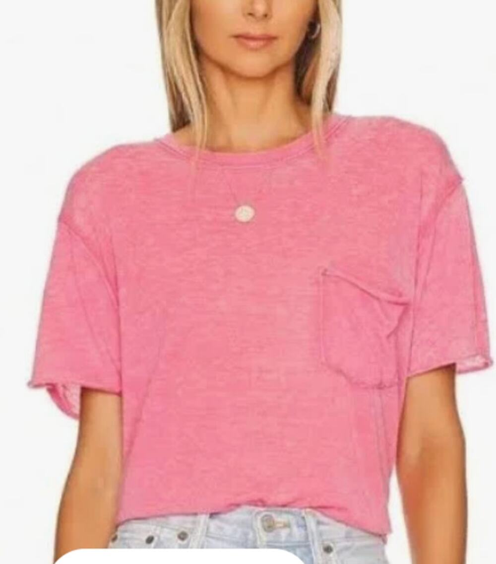 NEW Free People Vella Tee Shirt Spiced Coral Pink Small